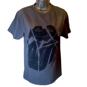 The Rolling Stones Vintage black velvet on black rare Graphic Black T-Shirt S